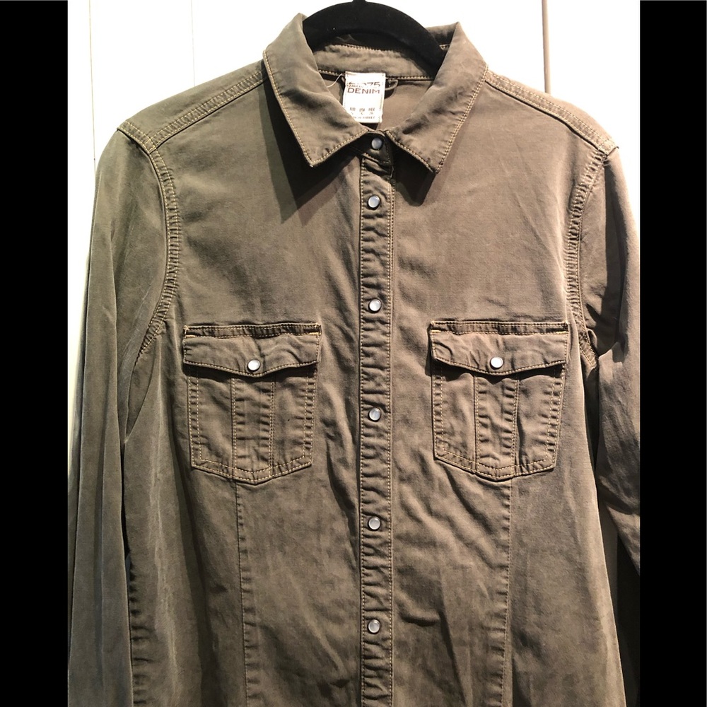 Zara Army Green Longsleeve blouse